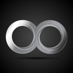 Image showing Abstract metallic infinity sign logo