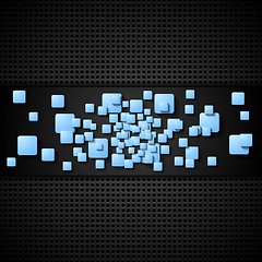 Image showing Abstract blue squares vector background