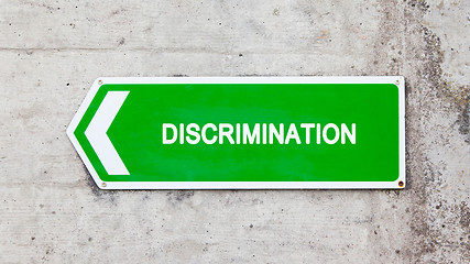 Image showing Green sign - Discrimination