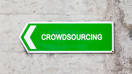 Image showing Green sign - Crowdsourcing