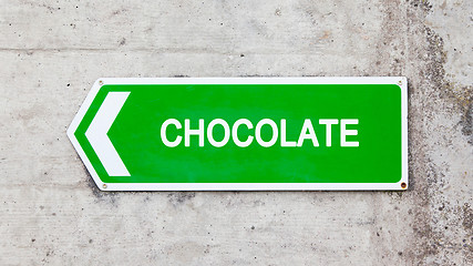 Image showing Green sign - Chocolate