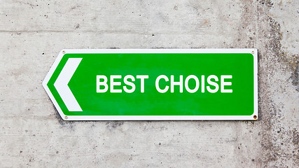 Image showing Green sign - Best choise