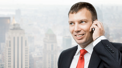 Image showing business man mobile phone