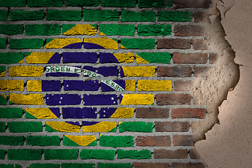 Image showing Dark brick wall with plaster - Brazil