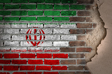 Image showing Dark brick wall with plaster - Iran