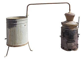 Image showing Copper boiler used to brandy