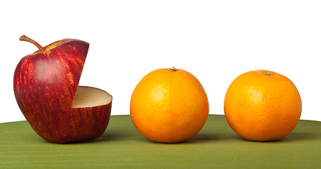 Image showing Apple eat orange