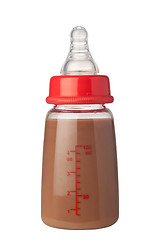 Image showing Bottle of chocolate flavoured milk