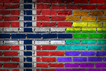 Image showing Dark brick wall - LGBT rights - Norway