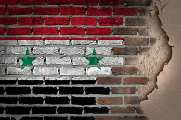 Image showing Dark brick wall with plaster - Syria