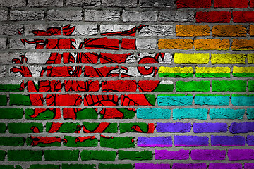 Image showing Dark brick wall - LGBT rights - Wales