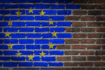 Image showing Dark brick wall - EU