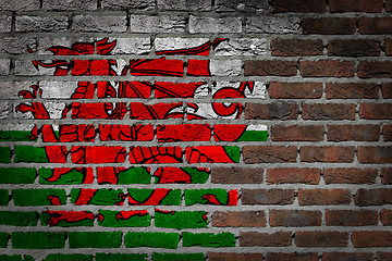 Image showing Dark brick wall - Wales
