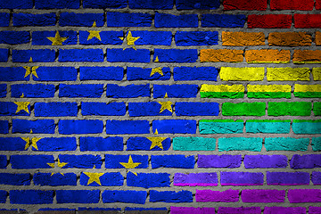 Image showing Dark brick wall - LGBT rights - EU