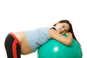 Image showing Pregnant woman exercising