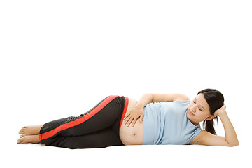 Image showing Relaxed pregnant woman