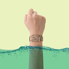 Image showing Smart watch concept of waterproof