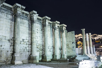 Image showing Surrounding wall of Hadrian library in Acropolis