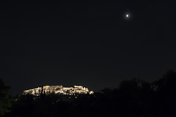 Image showing Acropolis at night