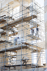 Image showing Reconstruction work on Parthenon in Greece