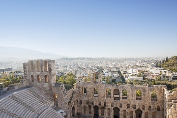 Image showing Odeon of Herodes Atticus in Acropolis of Athens