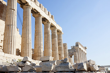 Image showing Columns of Parthenon temple in Athens
