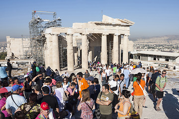 Image showing People visiting Temple of Athena Nike 