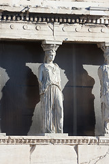 Image showing Caryatids on Erechtheion temple in Athens