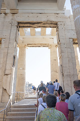 Image showing Tourists in Temple of Athena Nike