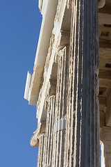 Image showing Close up of columns on Temple of Athena Nike