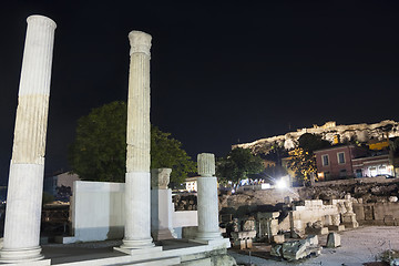 Image showing Columns of Hadrian Library in Acropolis