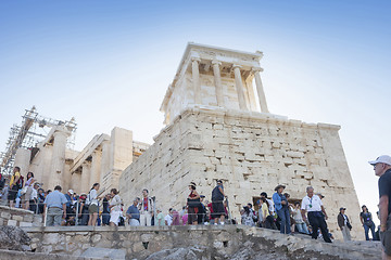 Image showing Tourists visiting Temple of Athena Nike 