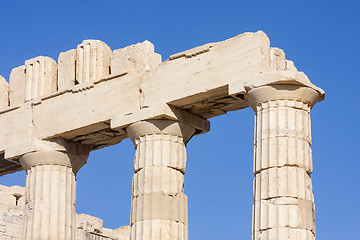 Image showing Close up of columns in Parthenon temple 