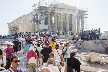 Image showing People sightseeing Parthenon temple