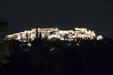 Image showing Acropolis of Athens at night