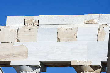 Image showing Reconstruction work on Parthenon temple 