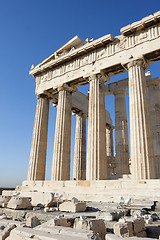 Image showing Columns of Parthenon temple in Athenian Acropolis