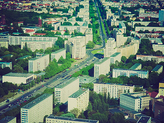 Image showing Retro look Berlin aerial view