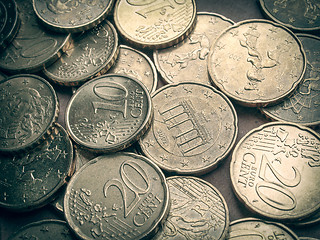 Image showing Retro look Euro coins background