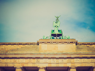 Image showing Retro look Brandenburger Tor Berlin