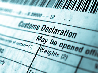 Image showing Customs declaration