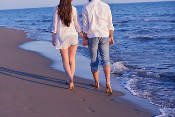 Image showing young couple  on beach have fun