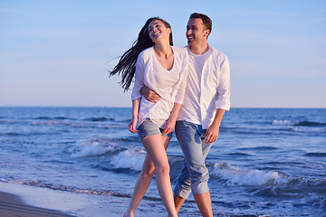 Image showing young couple  on beach have fun