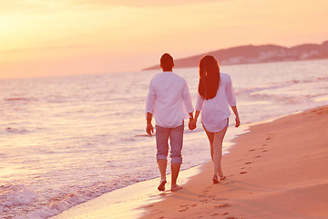 Image showing young couple  on beach have fun