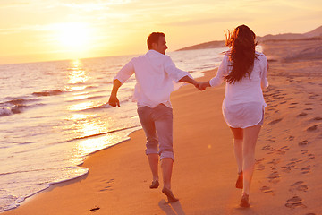 Image showing young couple  on beach have fun