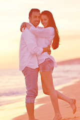 Image showing young couple  on beach have fun