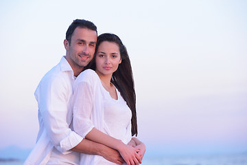 Image showing young couple  on beach have fun