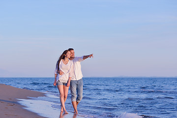 Image showing young couple  on beach have fun