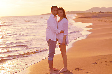 Image showing young couple  on beach have fun