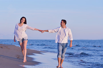 Image showing young couple  on beach have fun